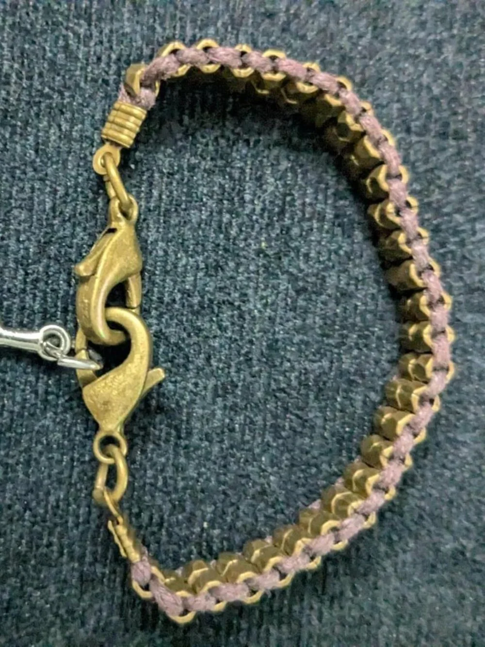 Toddler Size Brass Bracelet w/ Silver Tree Charm
